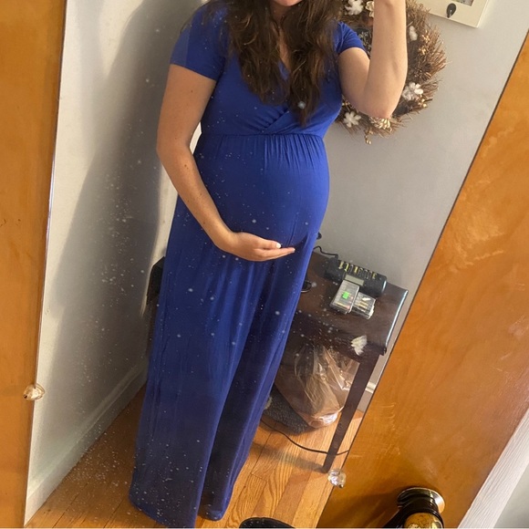 Blue maternity dress - size small - never worn - Picture 2 of 4